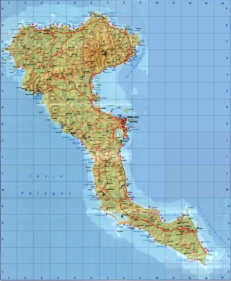 corfu map